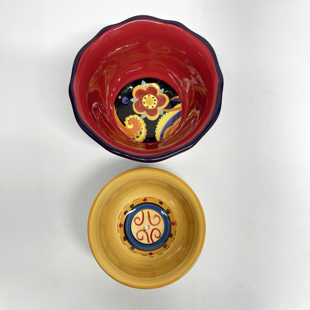 Corsica Esmeralda & Merida Collections Cereal & Fruit Bowls Set Hand Painted - Picture 4 of 13